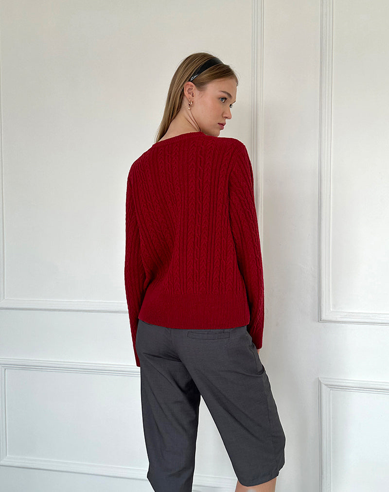 Image of Bavana Strickjacke in Tiefrot