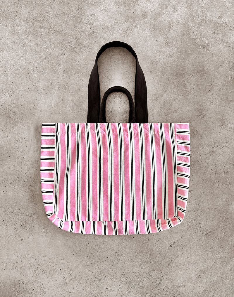 Image of Strandtasche in Stripe Pink