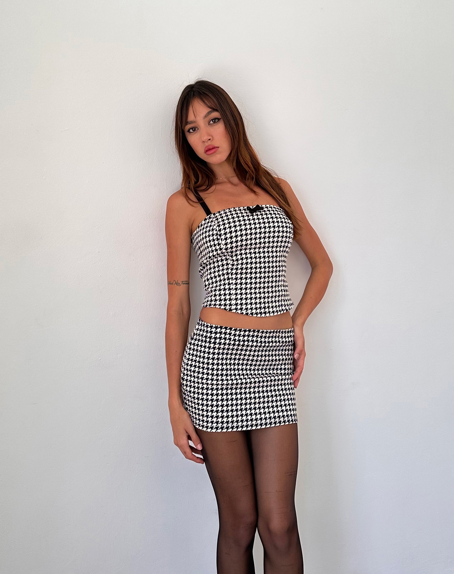 Bild von Bebeka Micro Mini Rock in Monochrom Dogtooth