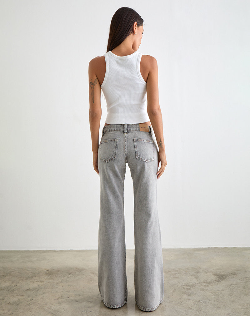 Bild von Bell Bottom Low Rise Flare Jeans in Bleached Grey