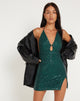 Bild von Bernoki Mini Dress in Drape Sequin Forest Green