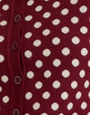 Burgunderrot mit cremefarbenem Polka-Druck