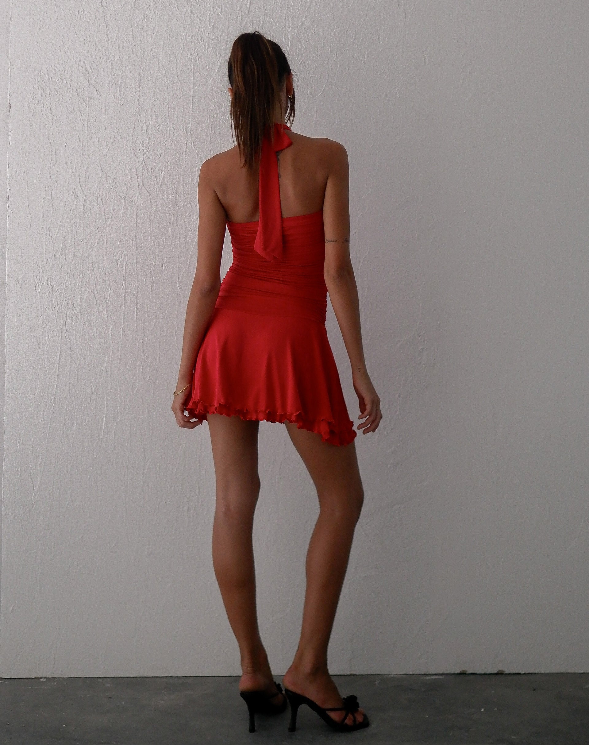Bild von Bibi Bandeau Neckholder Minikleid in Rot