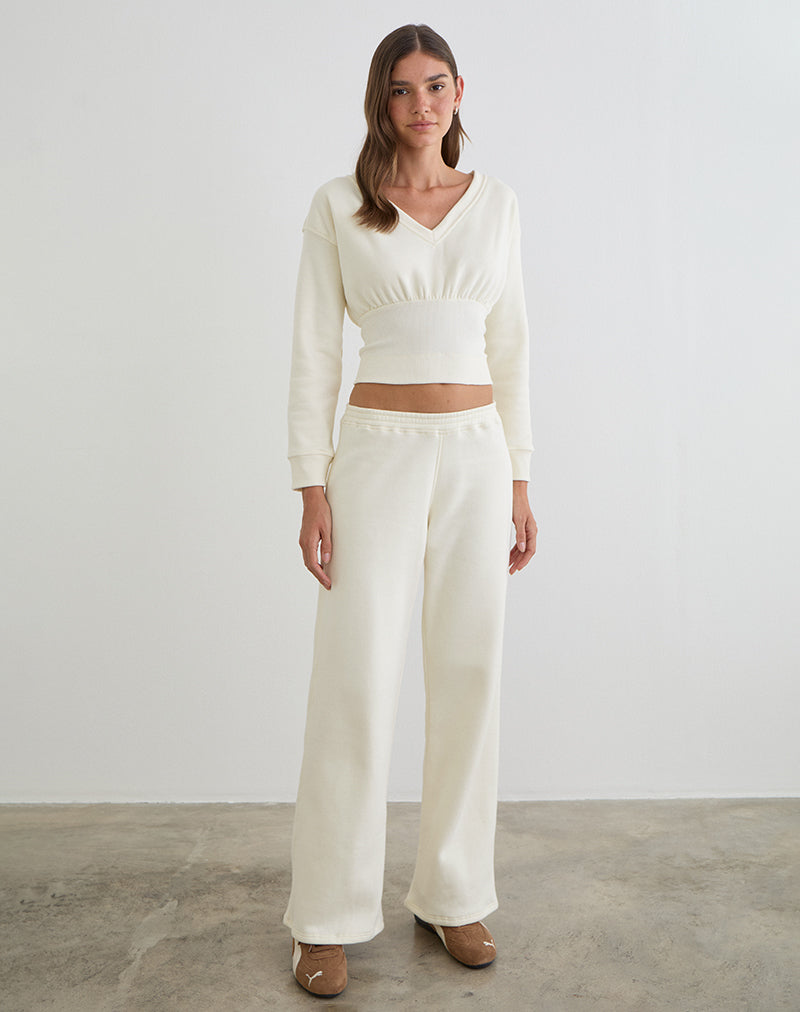 Bild von Cille Loose Jogger in Fleece Winter White