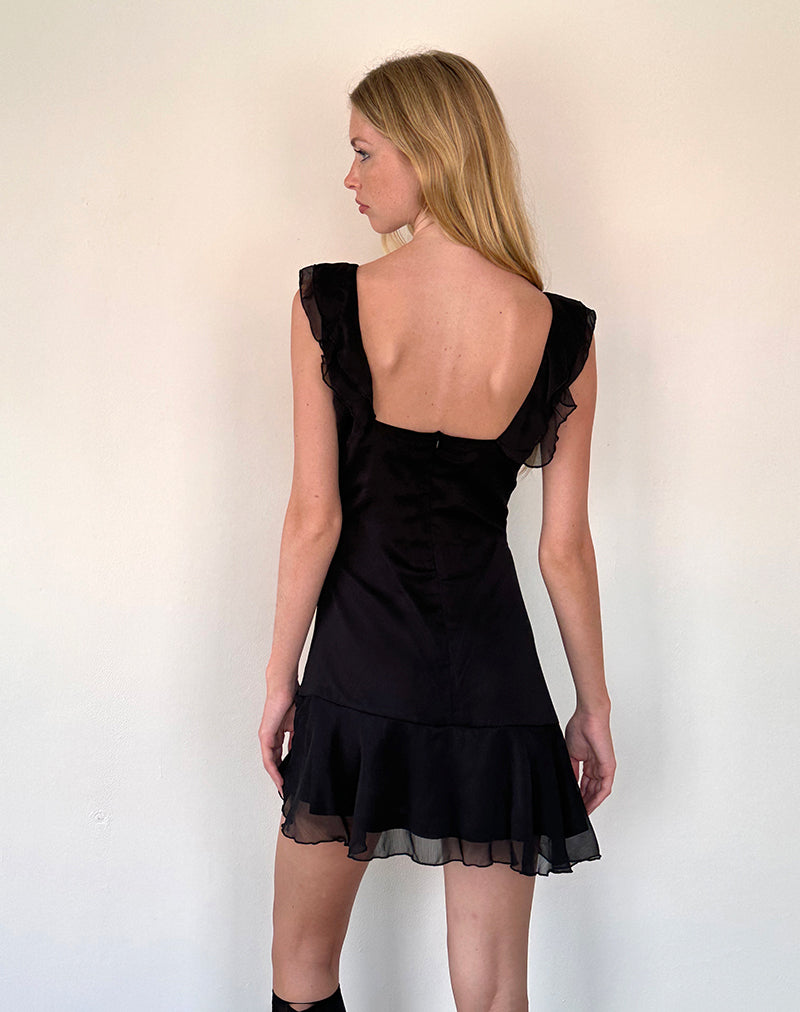 Image of Binita Minikleid aus Chiffon Schwarz