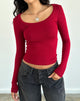 Image of Binlo Extra Langarm Top in Adrenalin Rot Rib