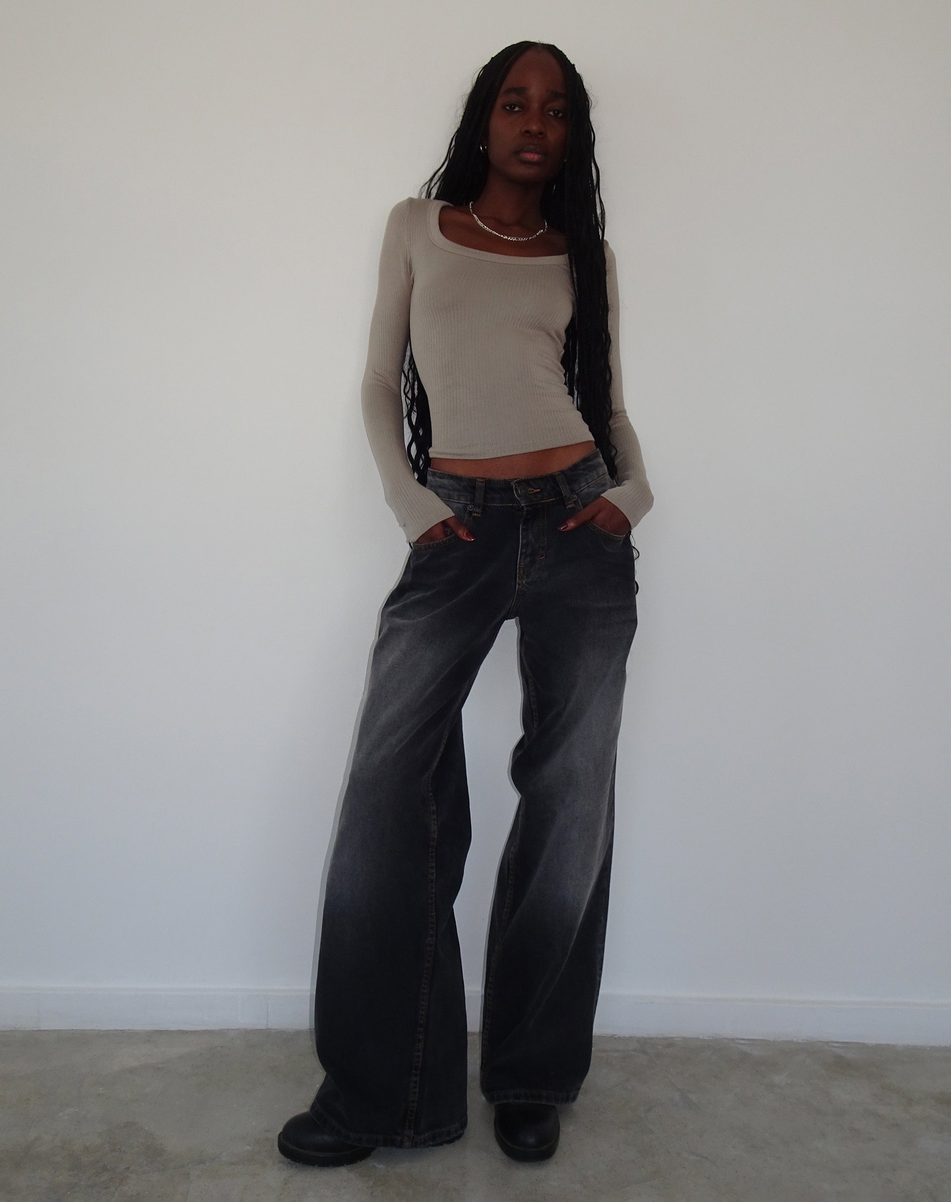 Image of Binlo Extra langärmeliges Top in London Fog