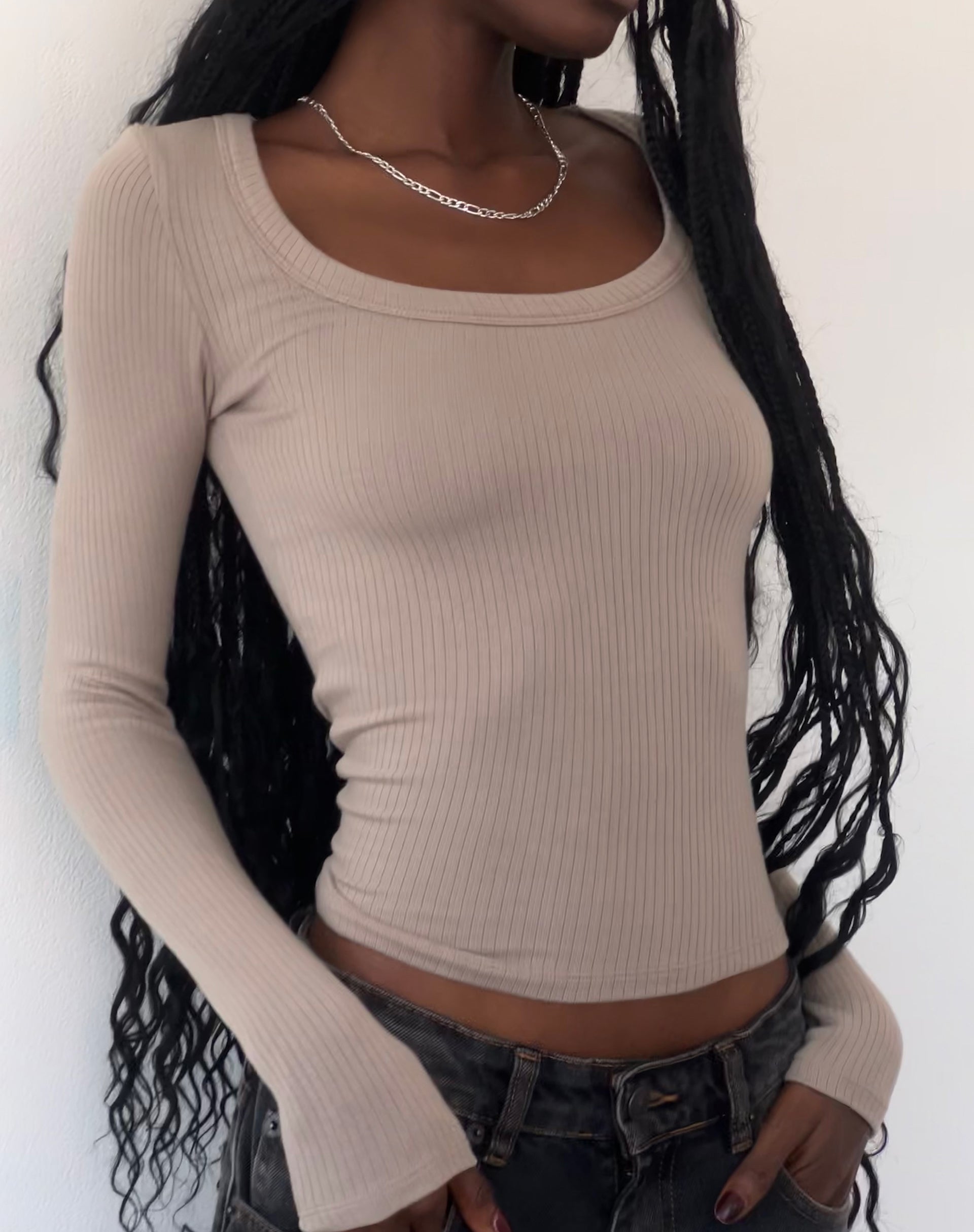 Image of Binlo Extra langärmeliges Top in London Fog