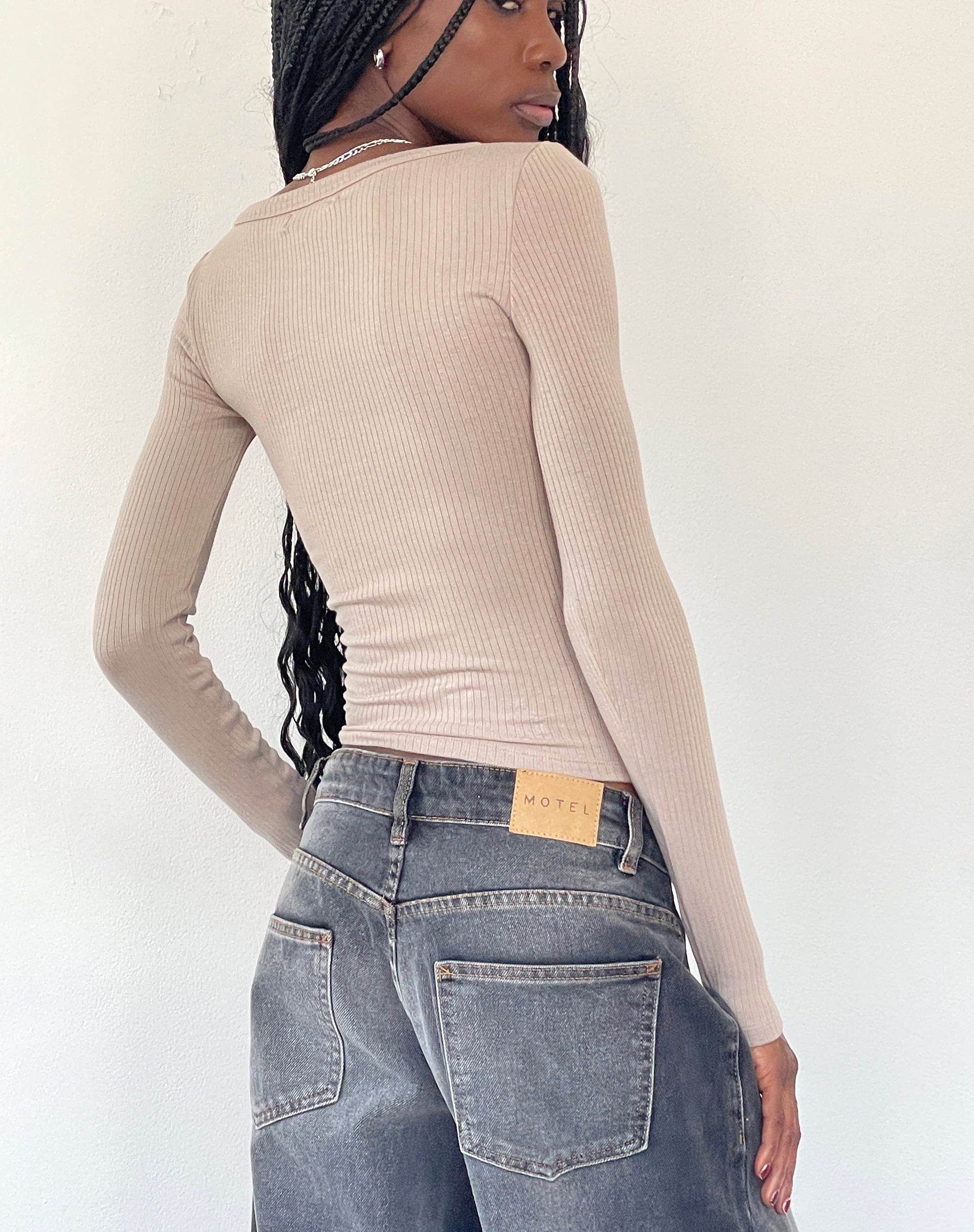 Image of Binlo Extra langärmeliges Top in London Fog
