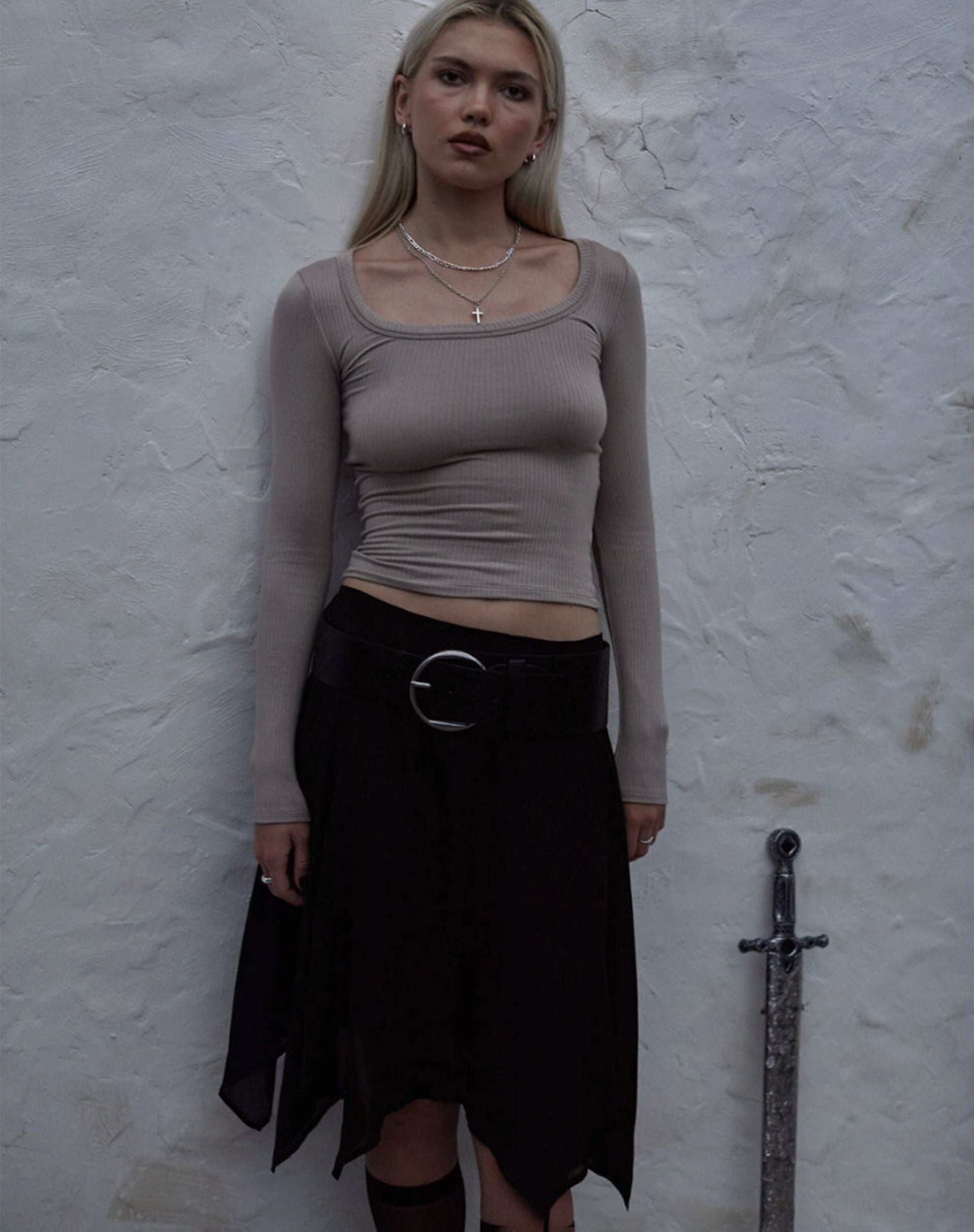 Image of Binlo Extra langärmeliges Top in London Fog