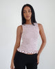 Image of Birita Gerafftes Tank-Top aus geometrischen Kacheln