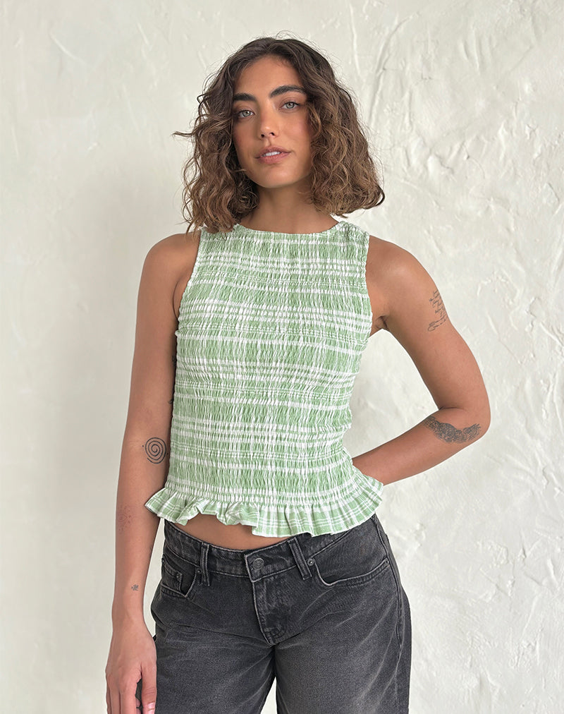 Image of Birita Geraffte Tischdecke Neo Mint