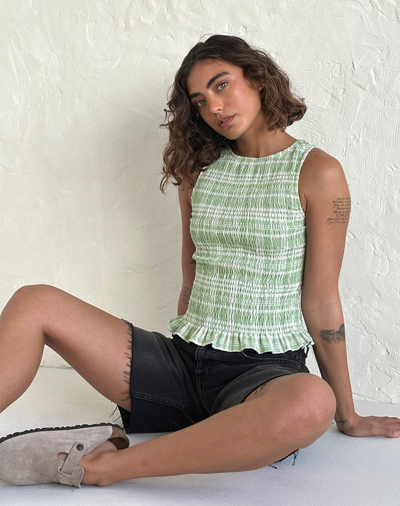 Birita geraffte Platte in Tischtuch Neo Mint