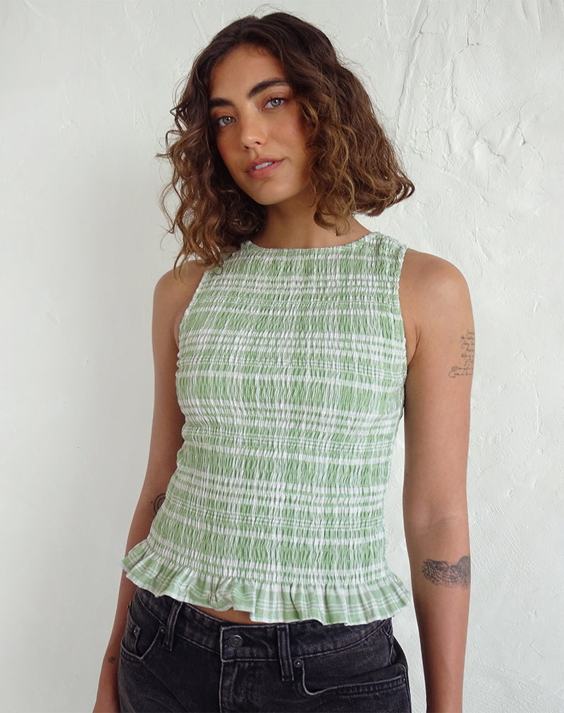 Birita geraffte Platte in Tischtuch Neo Mint