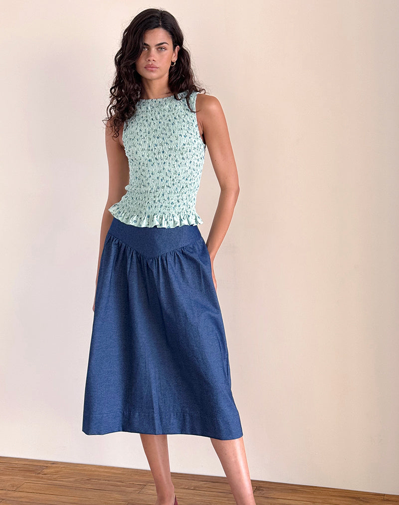 Abbildung des Birita Shirred Tops in Pretty Petal Green