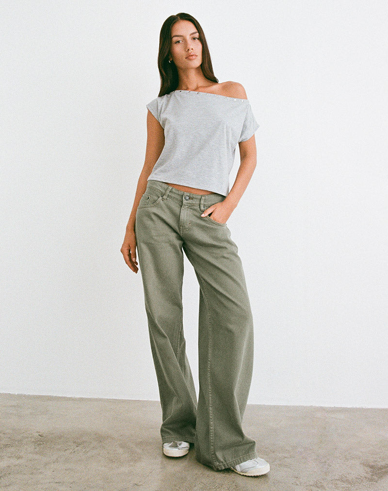 Bild von Low Rise Roomy Jeans in Fern Green