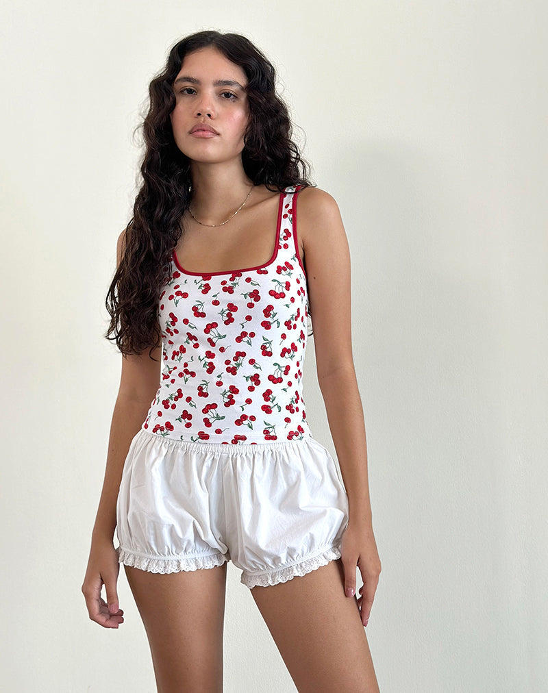 Bild von Blaira Top in Kirsche Print Weiß