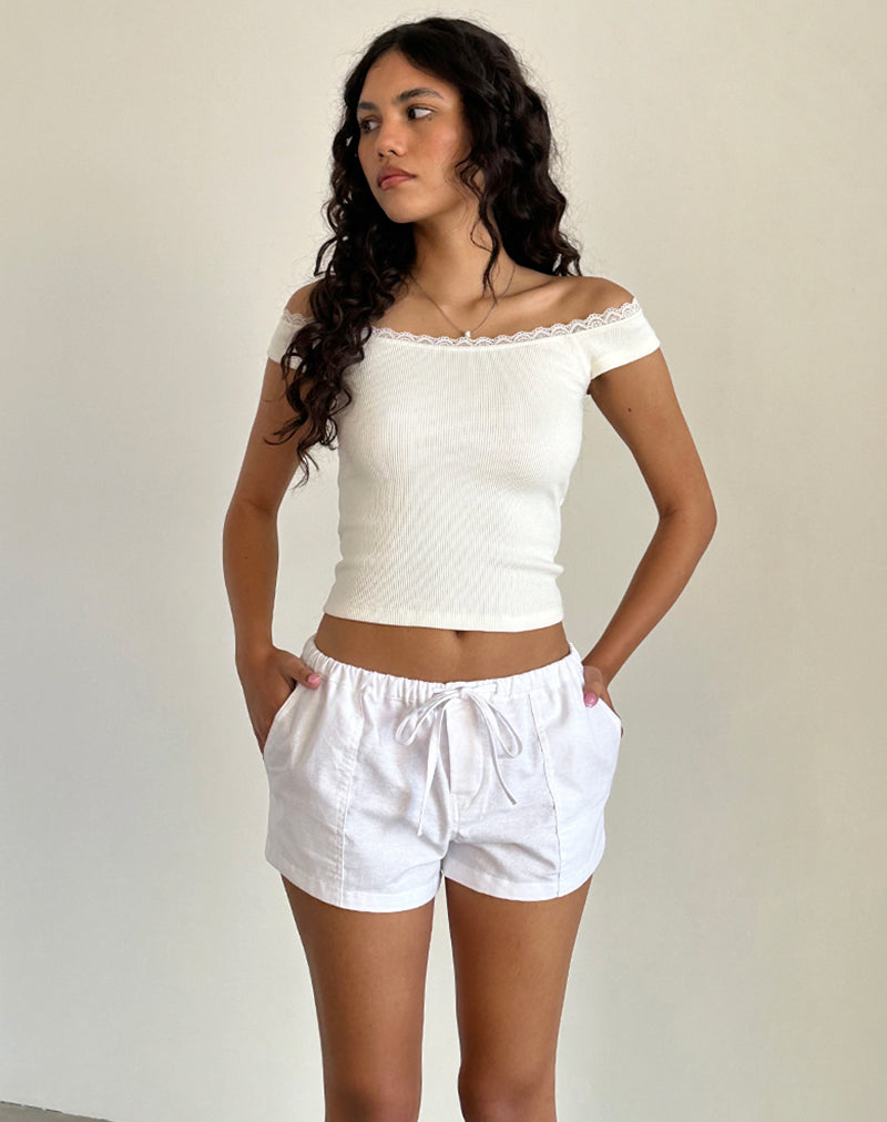 Image of Bolaxi Short aus weißem Leinen