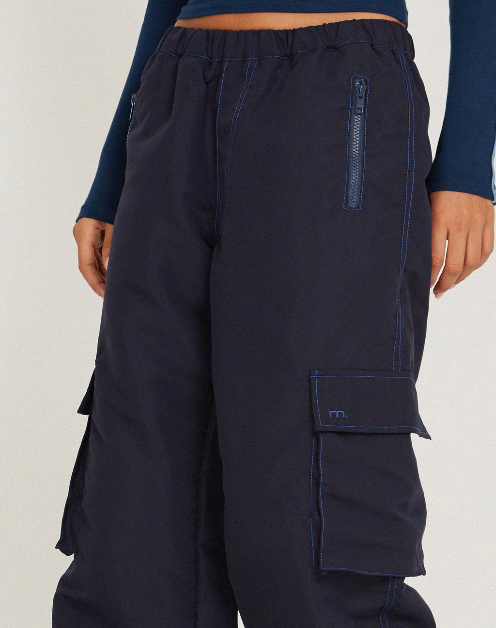 Oriells Cargohose in Navy Steppnaht
