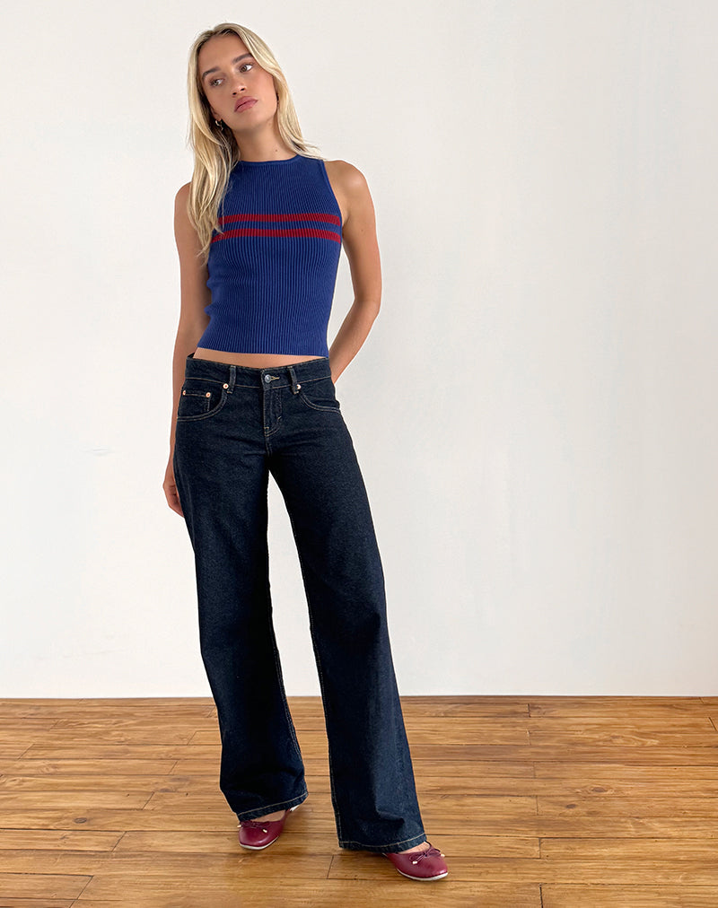 Image of Bonisa Weste in Blau mit roten Streifen