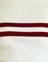 Elfenbein mit rotem Streifen