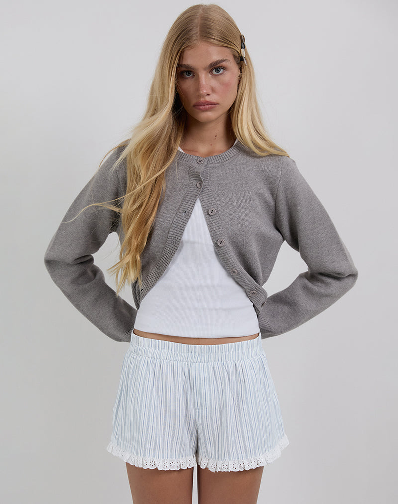 Bonji Shorts aus Leinen Weiß mit blauen Streifen