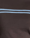 Schokoladenbraun mit aschblauem Zwei-Streifen-Band
