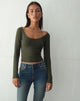 Abbildung: Bonlo Langarm-Top in Olive