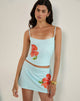 Image Of Boril Cami Top in Mono Flower Blau und Orange