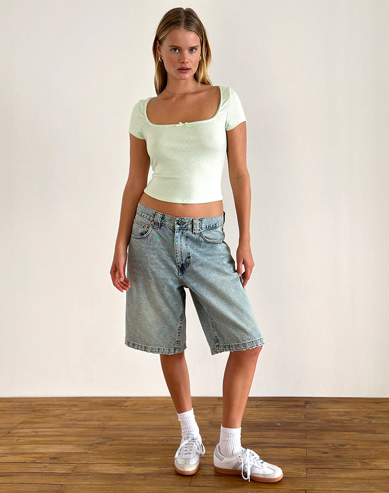 Bild von Bovillo Cap Sleeve Top in Soft Mint