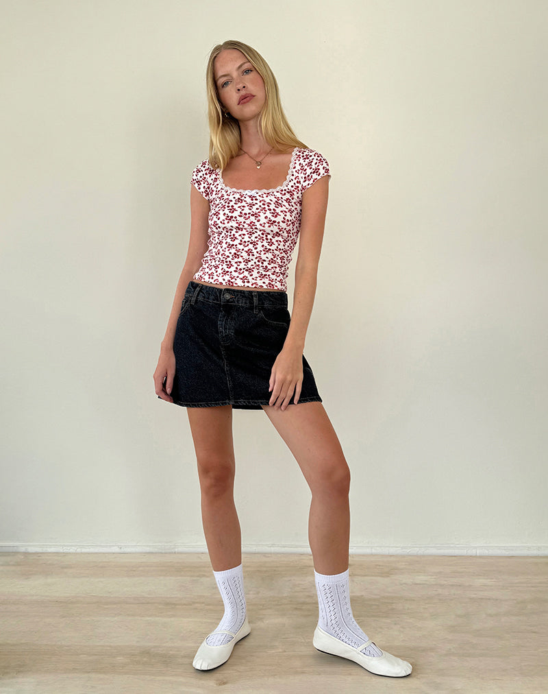 Image of Bovillo Top in Sommer-Erdbeere Off White