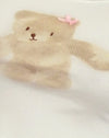 Weiße Rippe mit Teddy-Motiv