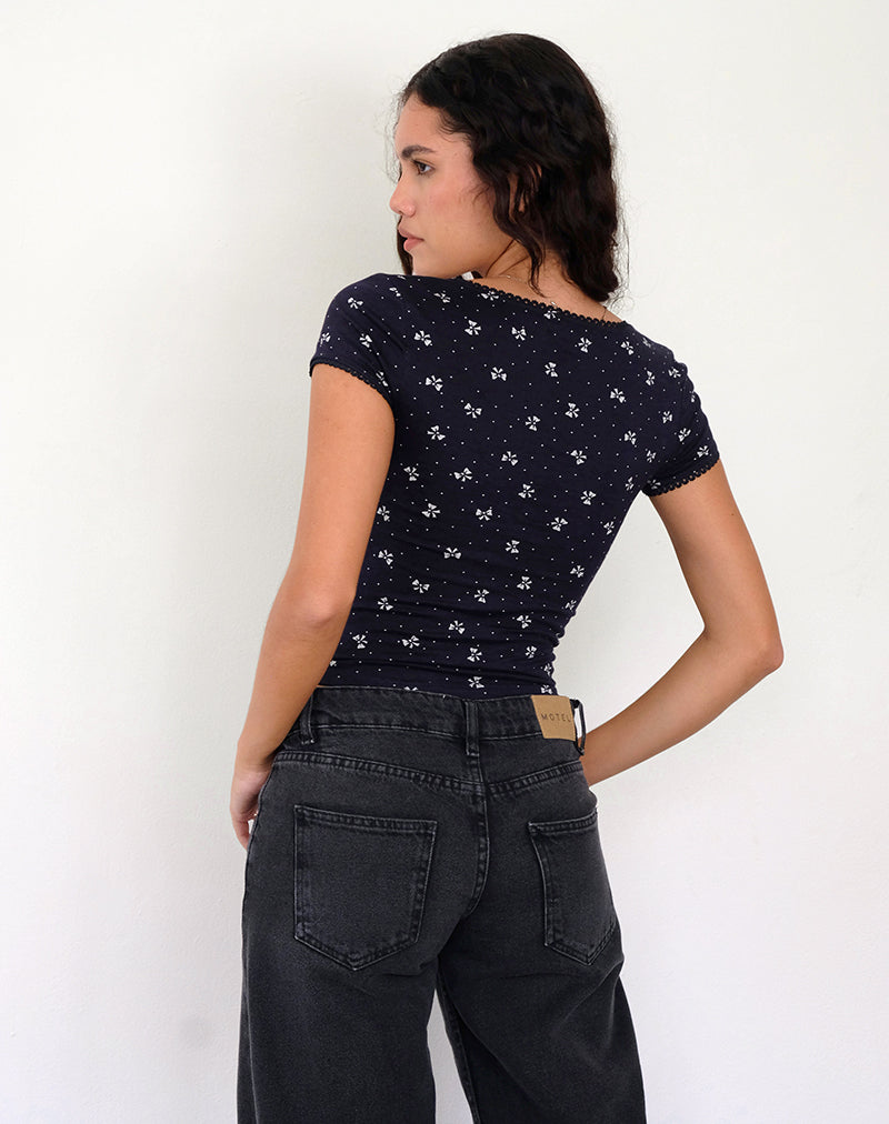 Bild von Bovino Top in Mini Bow Navy