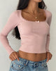 Image of Bovita Langarm-Top in Rippe Rosa