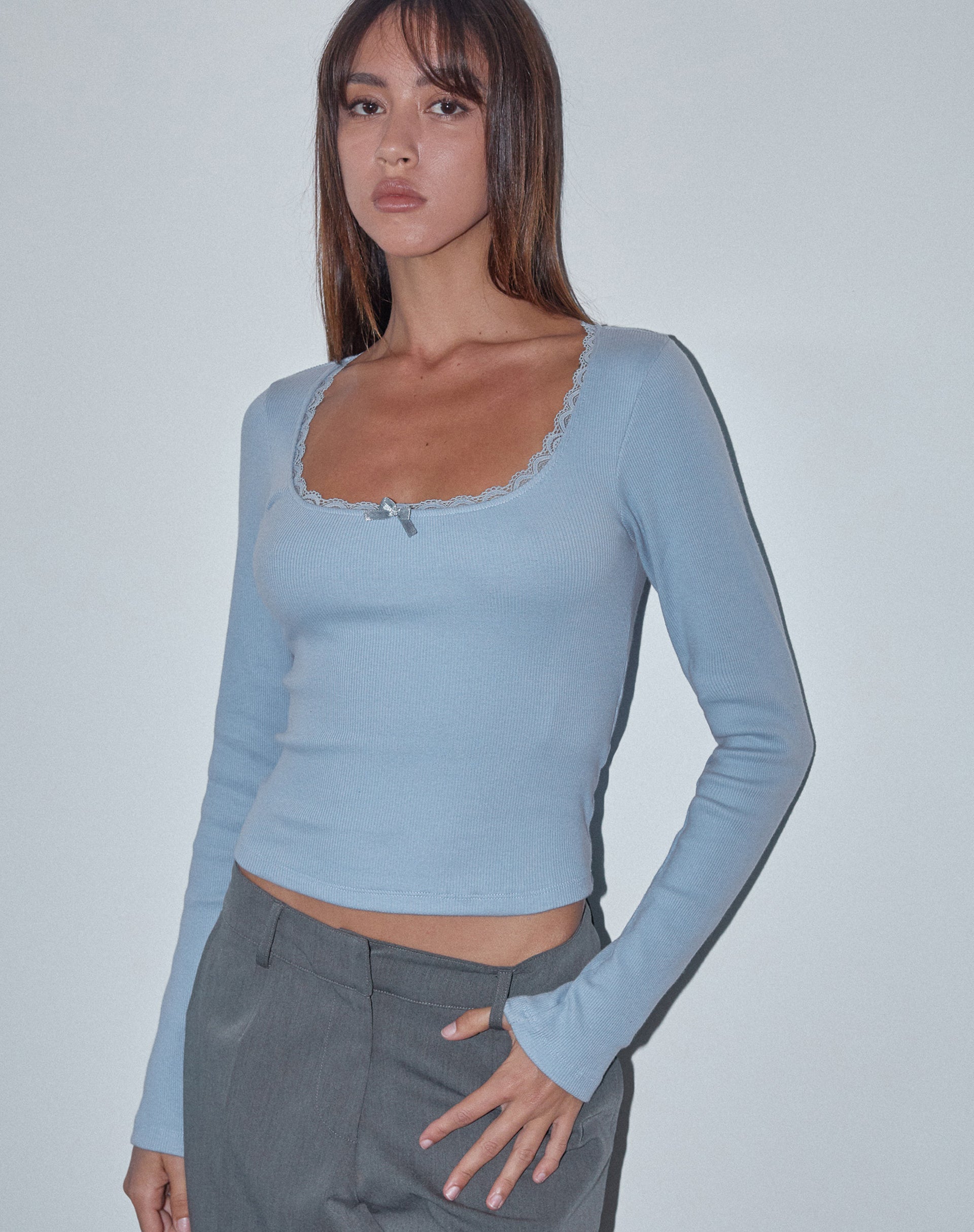 Image of Bovita Langarm-Top in Nantucket Blau