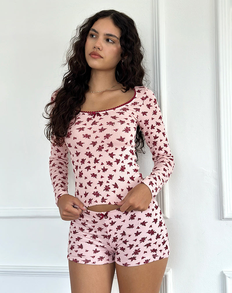Bild von Ritulia Pyjamer Shorts in Floral Fantasy Pink