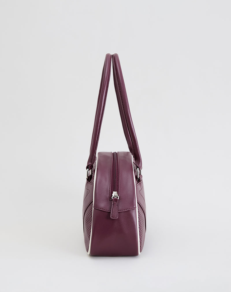 Image of Bowler Tasche in Creme und Burgund