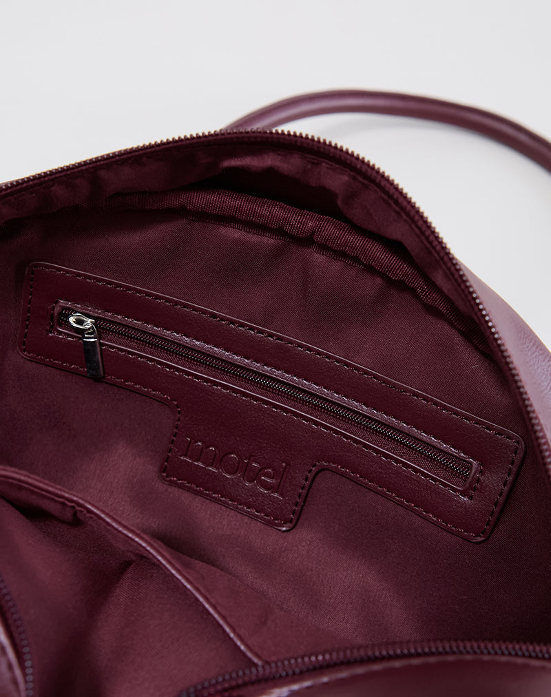 Image of Bowler Tasche in Creme und Burgund