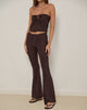 Image of Dan Tie Front Flared Trousers in Broderie Braun