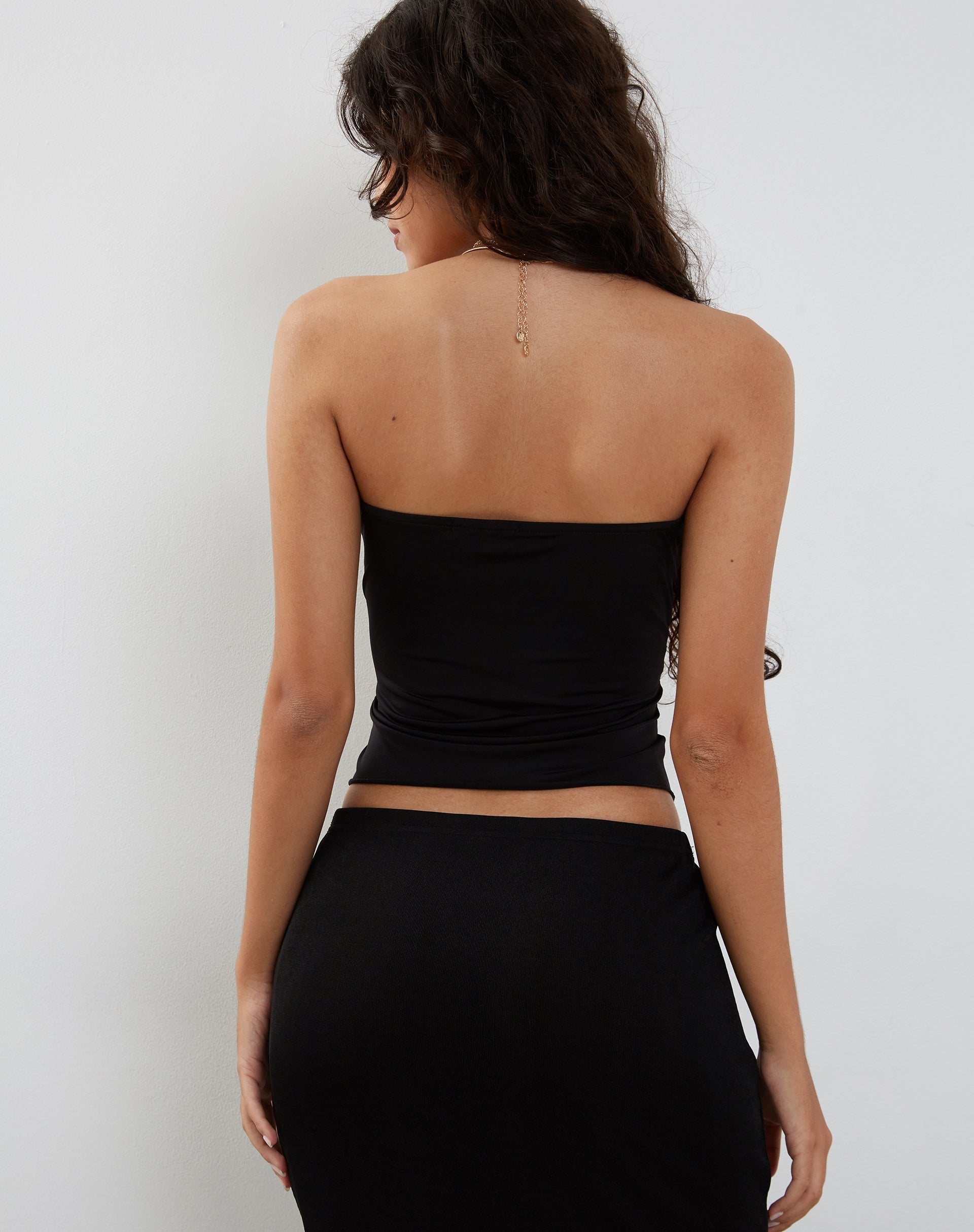 Bild von Brea Bandeau Top in Slinky Schwarz