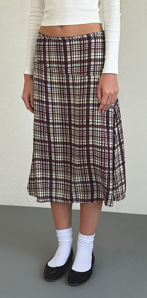 Bild von Brella Midirock in Multi-Karo Braun