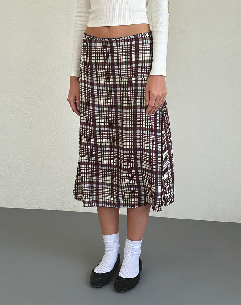 Bild von Brella Midirock in Multi-Karo Braun