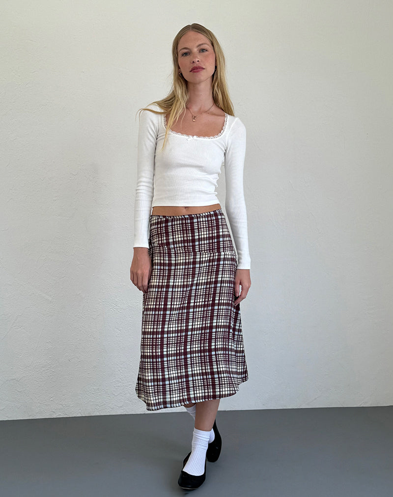 Bild von Brella Midirock in Multi-Karo Braun
