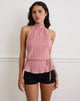 Image of Brienne Top aus Chiffon Plissee Rosa