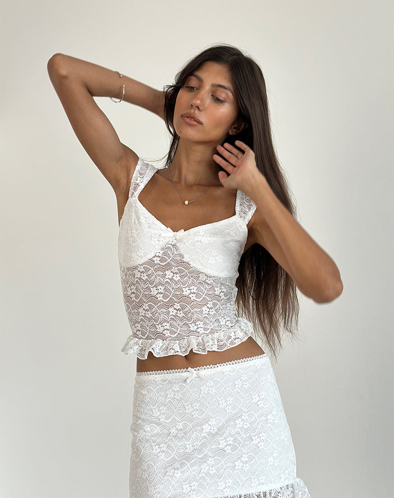 Brietta Cami Top aus Spitze Elfenbein