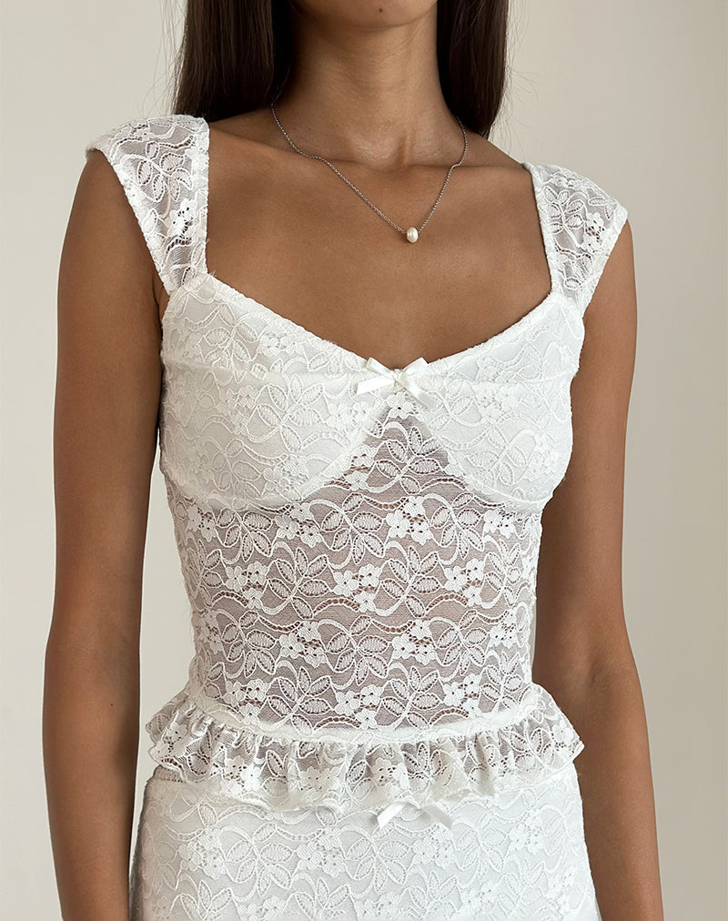 Brietta Cami Top aus Spitze Elfenbein