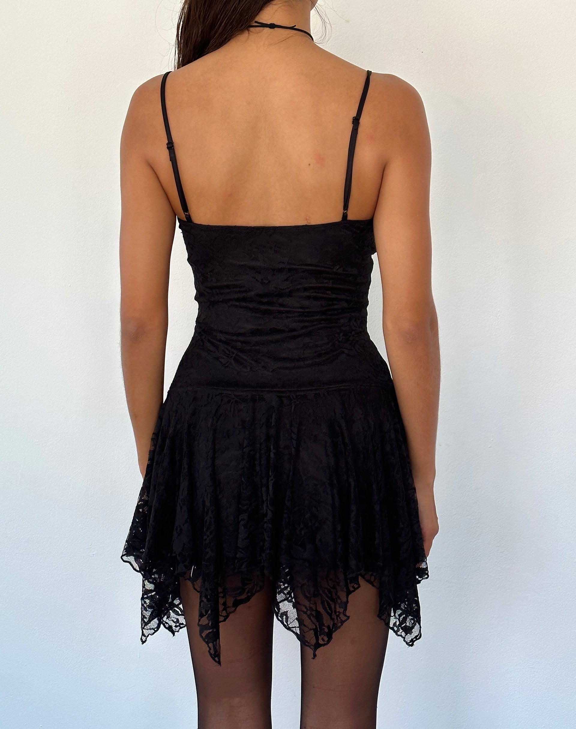 Image of Brilliana Minikleid aus floraler Spitze Jet Black