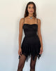 Image of Brilliana Minikleid aus floraler Spitze Jet Black