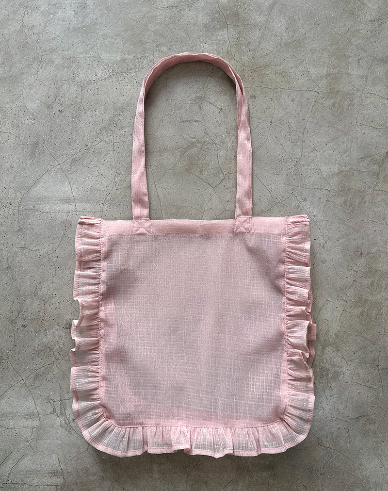 Brinana Tote Bag aus strukturiertem Chiffon Rosa