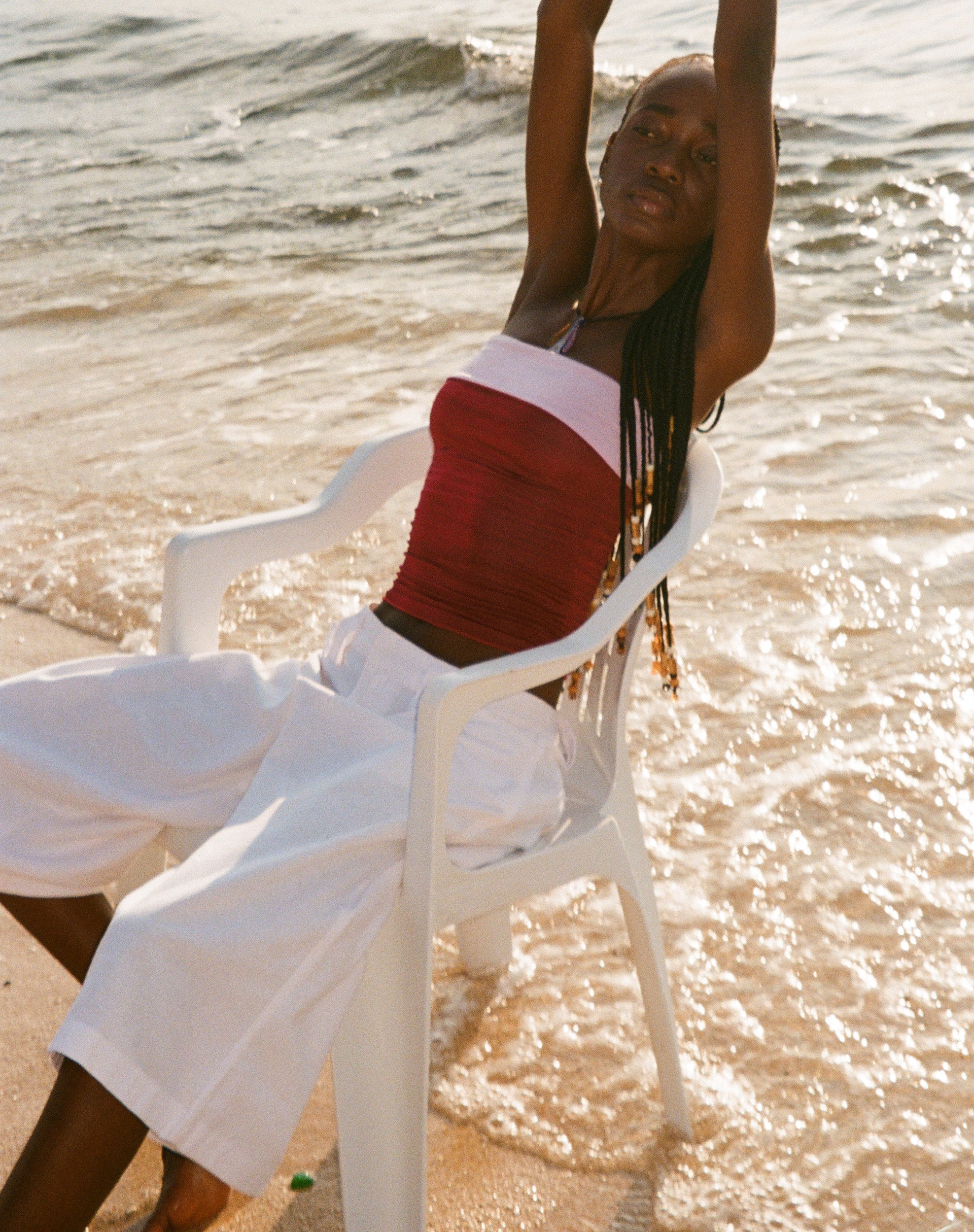 Image of Brylee Bandeau Crop Top in Weinrot Flieder